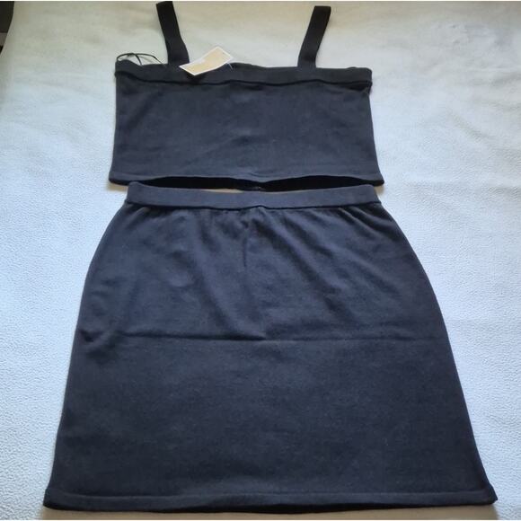 NWT - Michael Kors - 2 Piece Black Knit Set - Top and Skirt - Picture 5 of 9